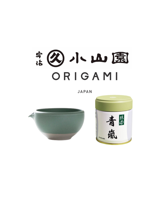【ORIGAMI】片口抹茶碗 + 青嵐 40g